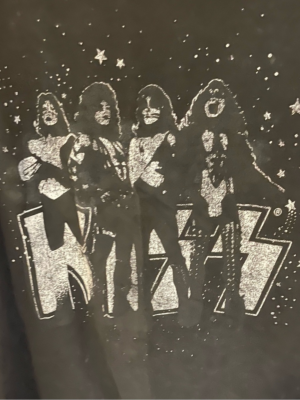 Black Graphic Band Logo Tee with KISS